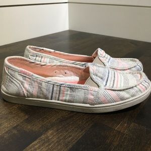 Striped boat shoes